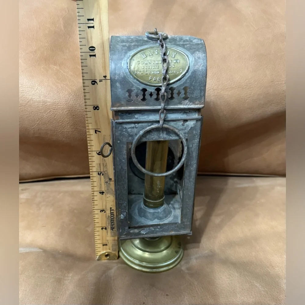 Antique Masson Paris Miner Safety Lamp Brevete SGDG Coal Mining Lantern